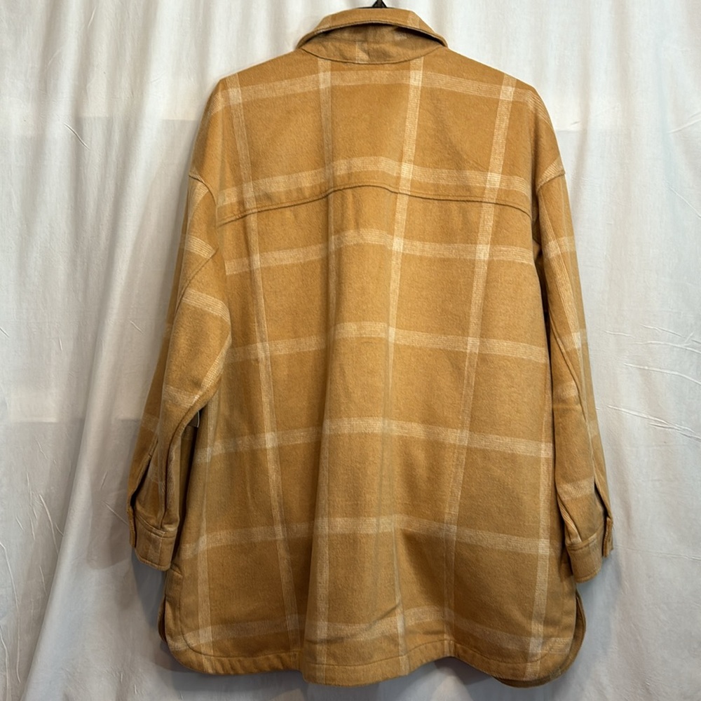 Sonoma Shacket Tan & White Plaid in Sizes 0X, 1X NWT - Picture 7 of 13